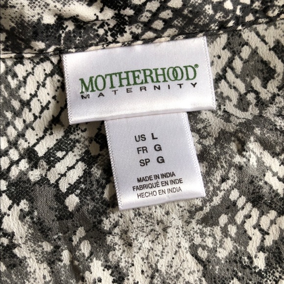 Motherhood Maternity Black and White Snake Print Dress L - Picture 6 of 10